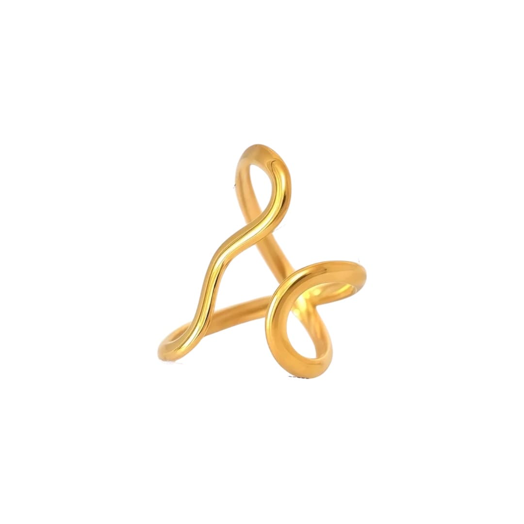ANILLO GEOMÉTRICO DORADO