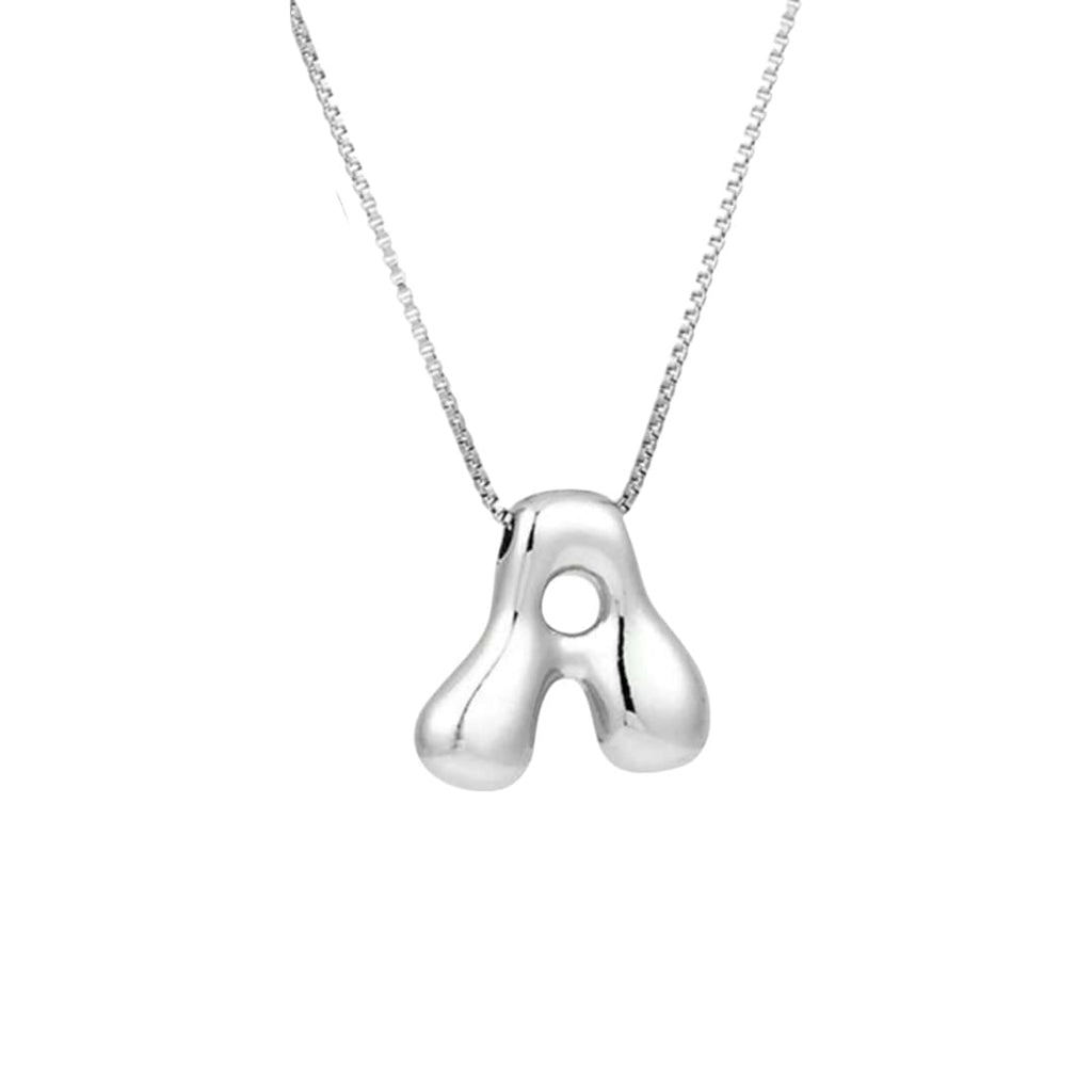 COLLAR LETRA CHUNKY PLATEADO