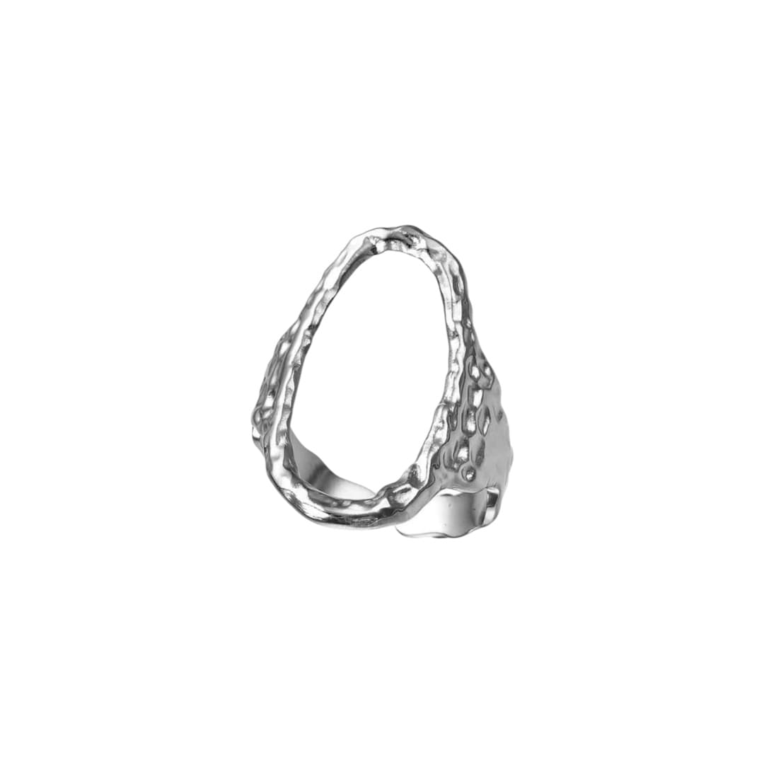 ANILLO ÓVALO PLATEADO