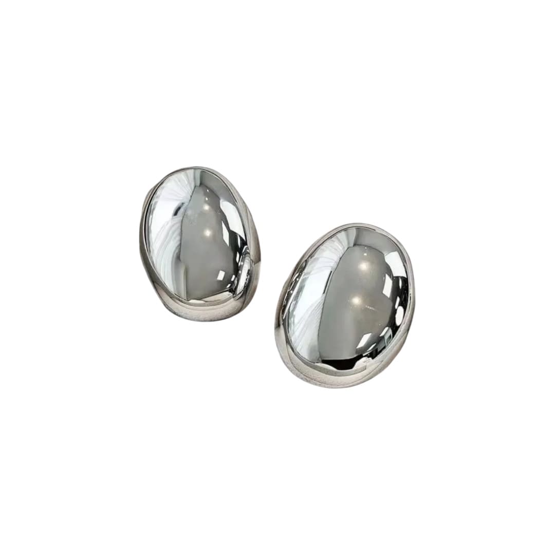 ARETES ÓVALO PLATEADOS