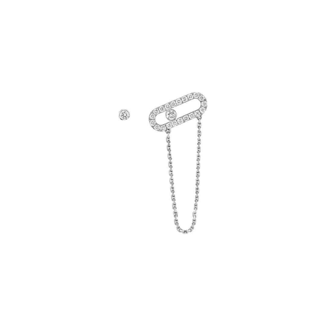 ARETES MOVE UNO PAVE PLATEADO