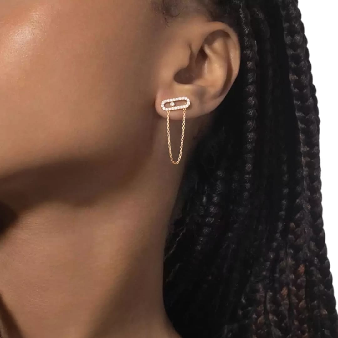 ARETES MOVE UNO PAVE DORADO