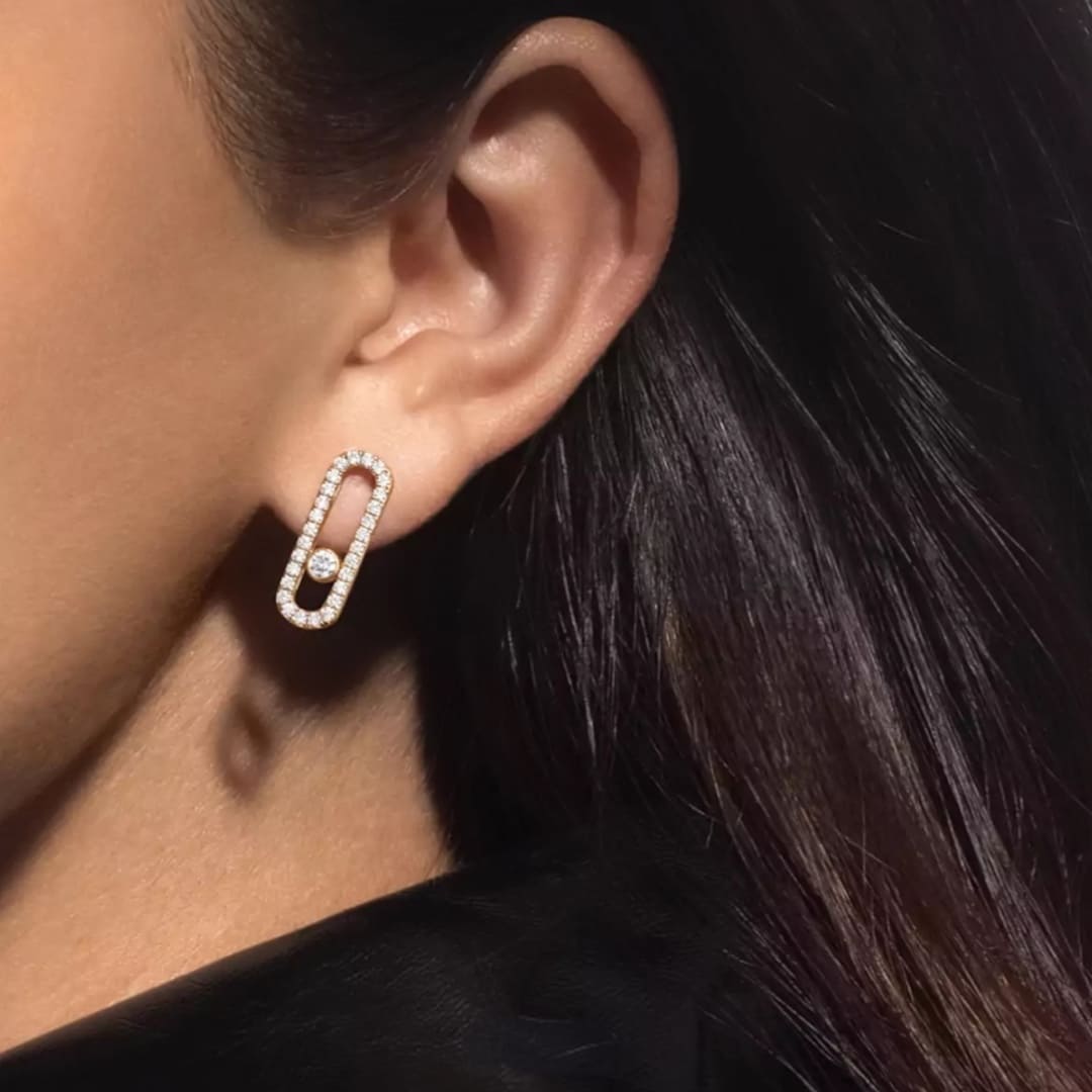 ARETES MOVE UNO PAVE DORADO
