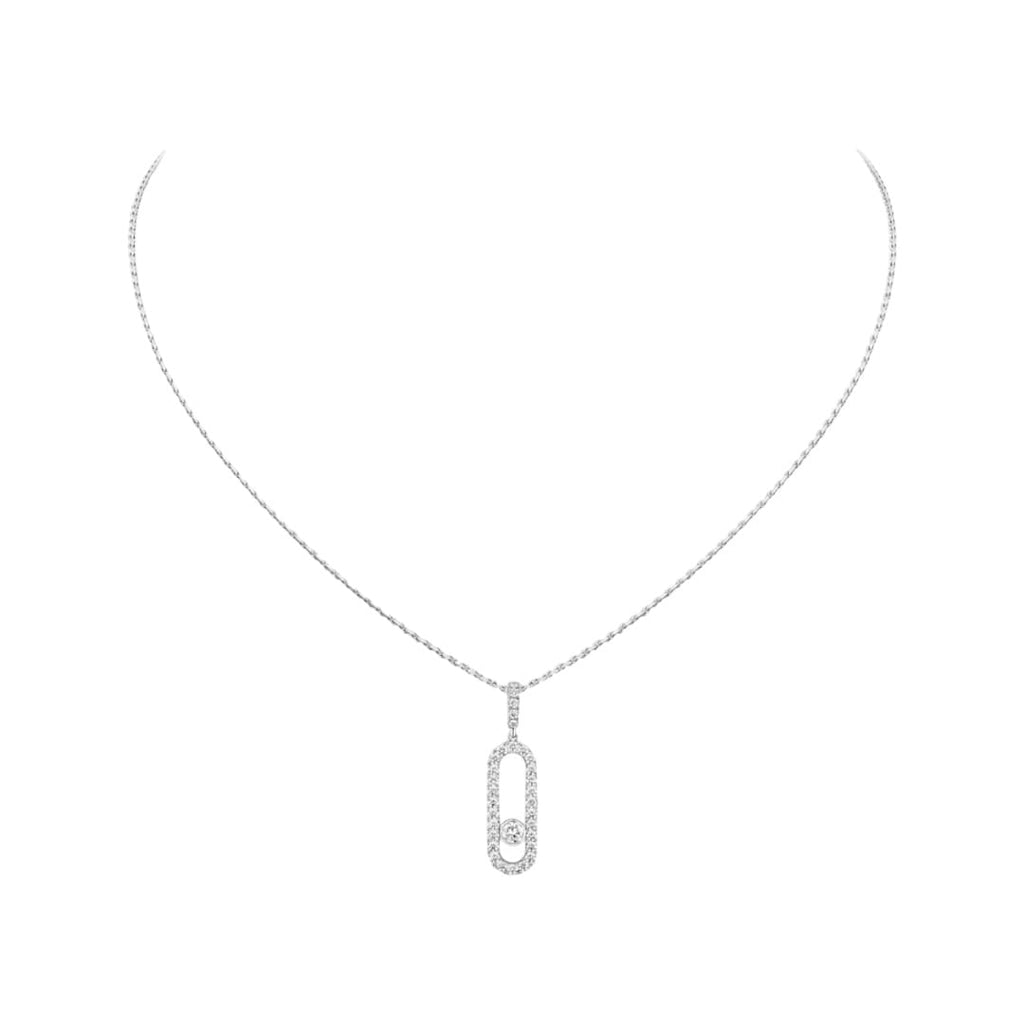 COLLAR MOVE UNO COLGANTE PAVE PLATEADO