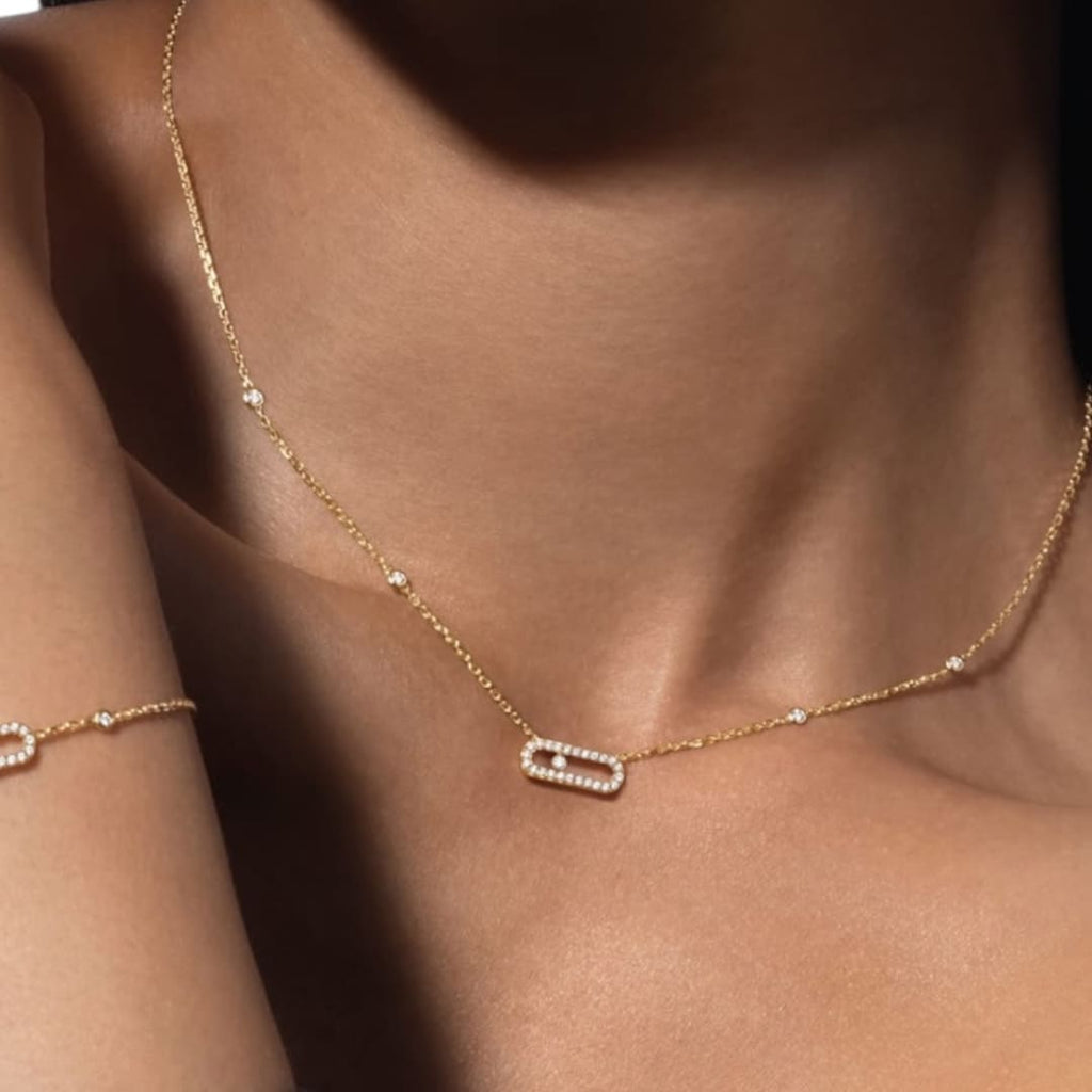 COLLAR MOVE UNO PAVE DORADO